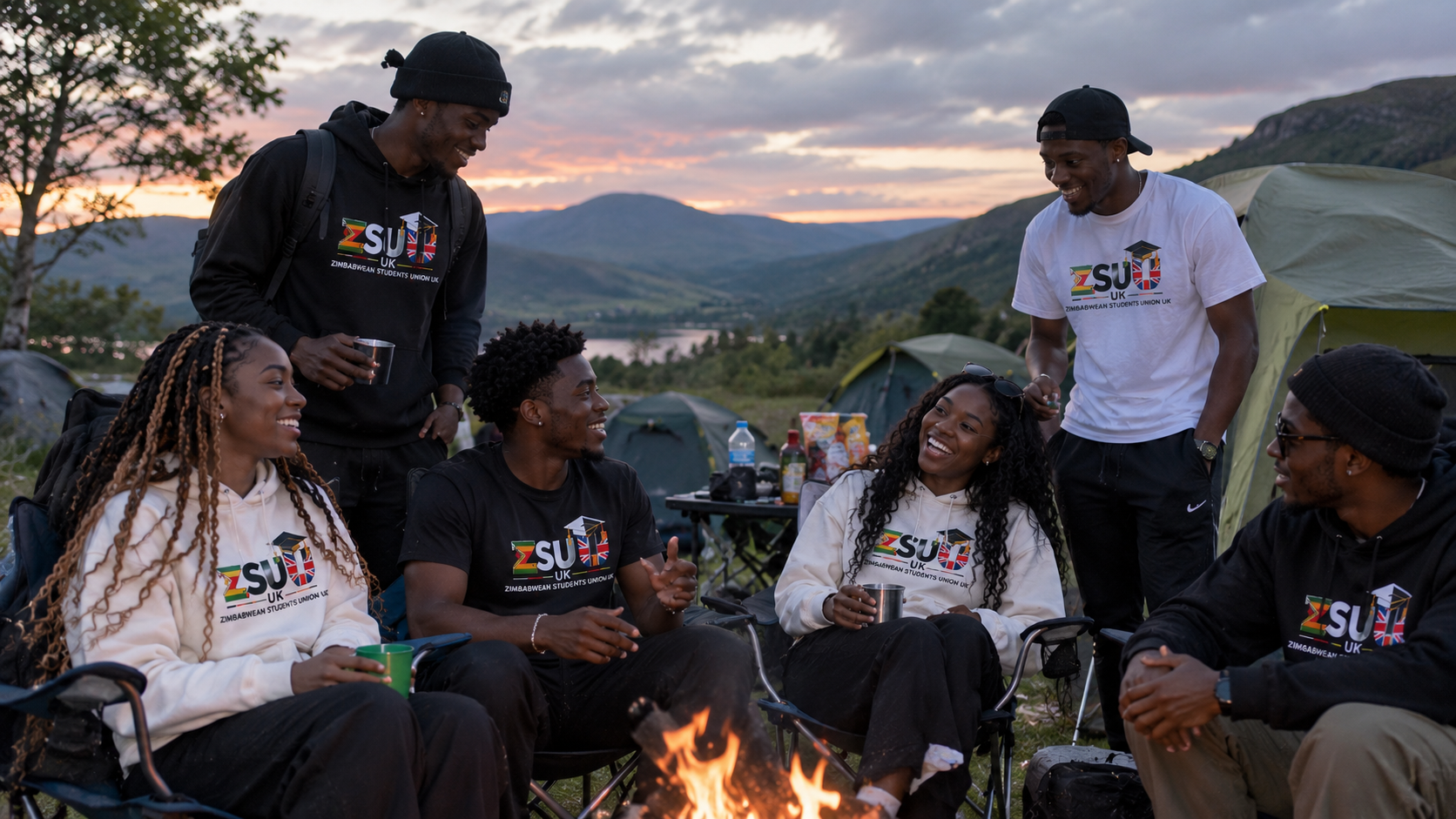 ZSU UK students camping together